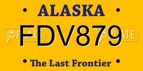 FDV879 Alaska License Plate