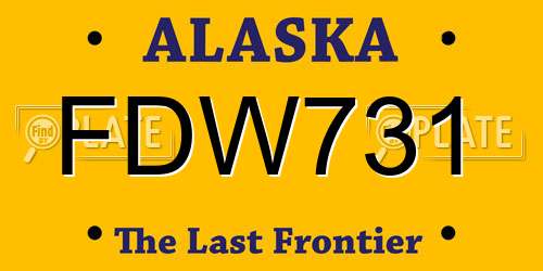 FDW731 Alaska License Plate