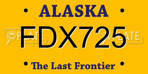 FDX725 Alaska License Plate