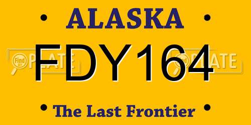 FDY164 Alaska License Plate