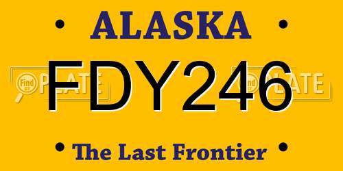 FDY246 Alaska License Plate