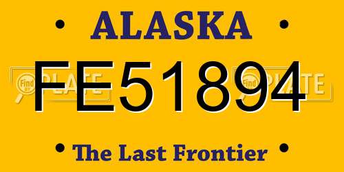 FE51894 Alaska License Plate