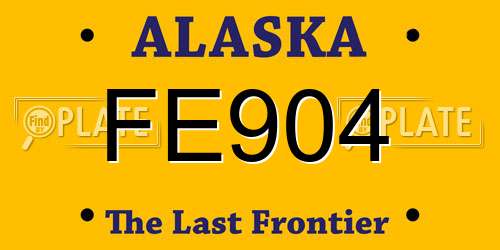 FE904 Alaska License Plate
