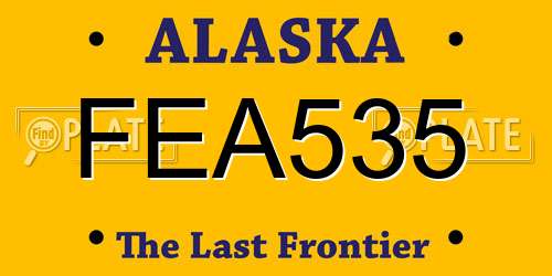 FEA535 Alaska License Plate