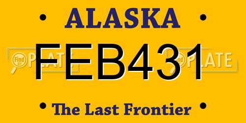 FEB431 Alaska License Plate