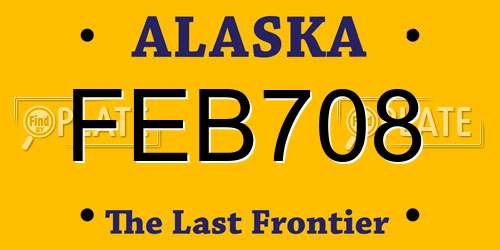 FEB708 Alaska License Plate