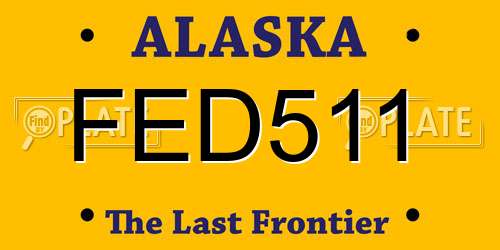 FED511 Alaska License Plate