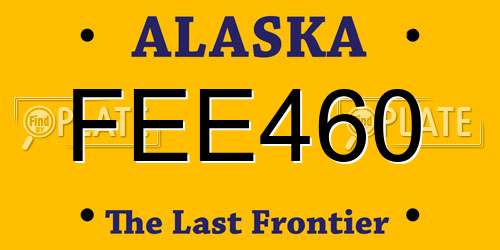 FEE460 Alaska License Plate