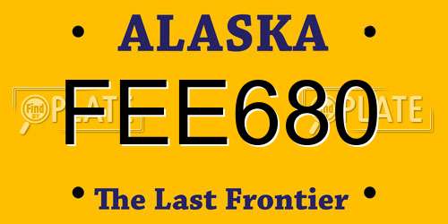 FEE680 Alaska License Plate
