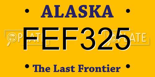 FEF325 Alaska License Plate