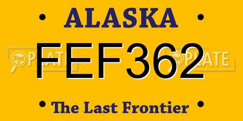 FEF362 Alaska License Plate