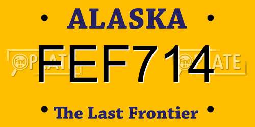 FEF714 Alaska License Plate