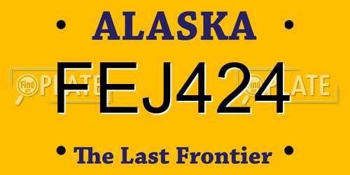 FEJ424 Alaska License Plate