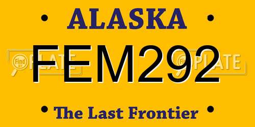 FEM292 Alaska License Plate