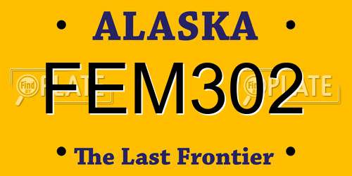 FEM302 Alaska License Plate