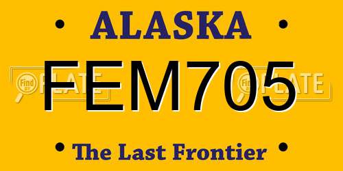 FEM705 Alaska License Plate