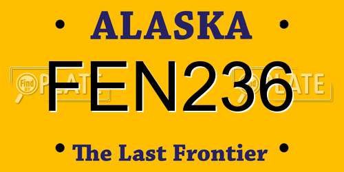 FEN236 Alaska License Plate