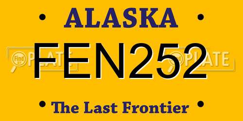 FEN252 Alaska License Plate