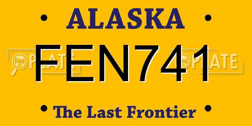 FEN741 Alaska License Plate