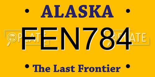 FEN784 Alaska License Plate