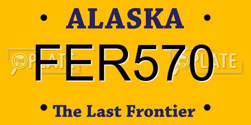 FER570 Alaska License Plate
