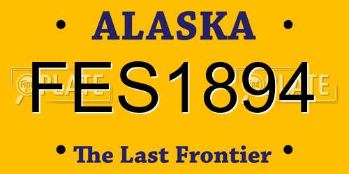 FES1894 Alaska License Plate