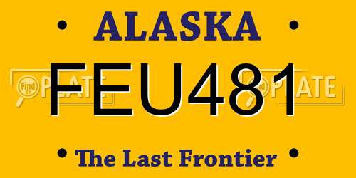 FEU481 Alaska License Plate