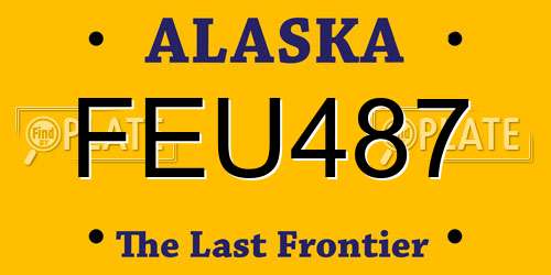 FEU487 Alaska License Plate