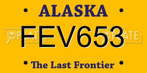 FEV653 Alaska License Plate