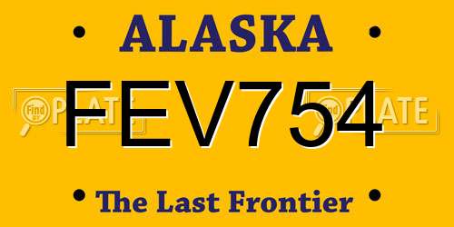 FEV754 Alaska License Plate