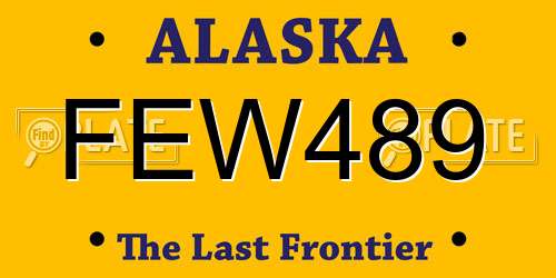 FEW489 Alaska License Plate