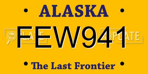 FEW941 Alaska License Plate