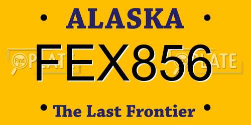 FEX856 Alaska License Plate
