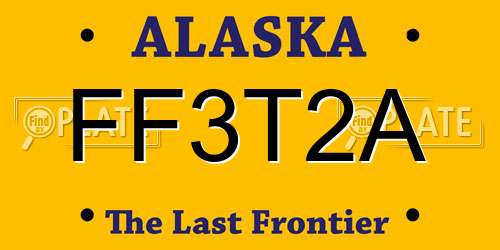 FF3T2A Alaska License Plate