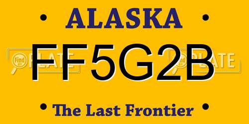 FF5G2B Alaska License Plate