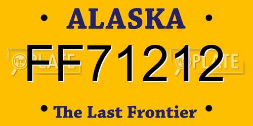 FF71212 Alaska License Plate