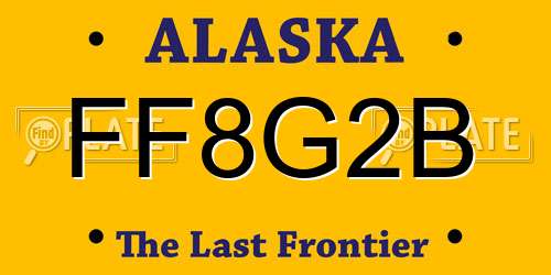 FF8G2B Alaska License Plate