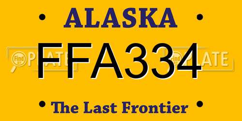 FFA334 Alaska License Plate