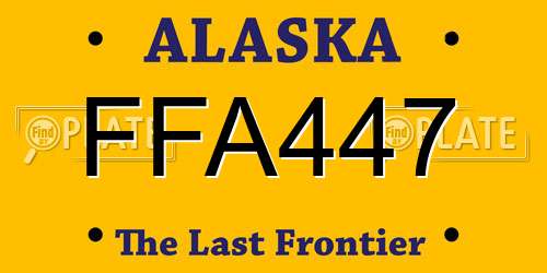 FFA447 Alaska License Plate