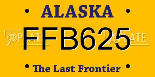 FFB625 Alaska License Plate