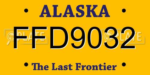 FFD9032 Alaska License Plate