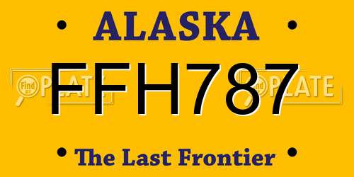 FFH787 Alaska License Plate