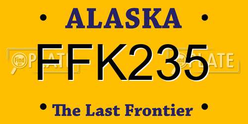 FFK235 Alaska License Plate