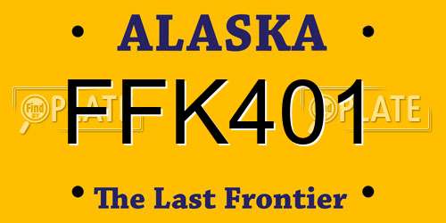 FFK401 Alaska License Plate