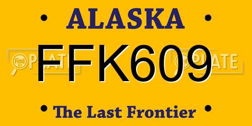 FFK609 Alaska License Plate