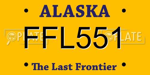 FFL551 Alaska License Plate