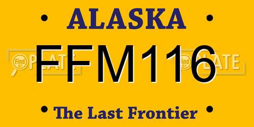 FFM116 Alaska License Plate