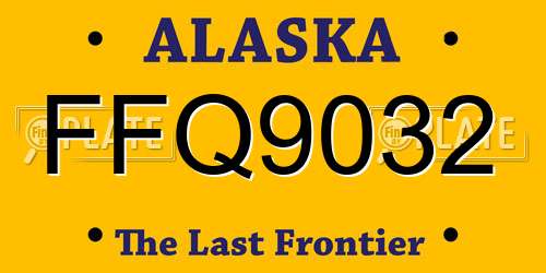 FFQ9032 Alaska License Plate