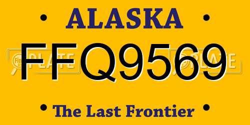 FFQ9569 Alaska License Plate