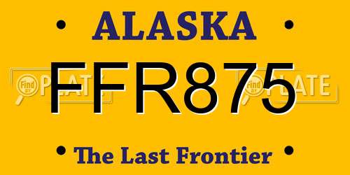 FFR875 Alaska License Plate